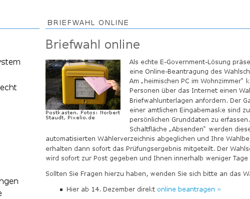 Online-Wahl mit Briefkasten