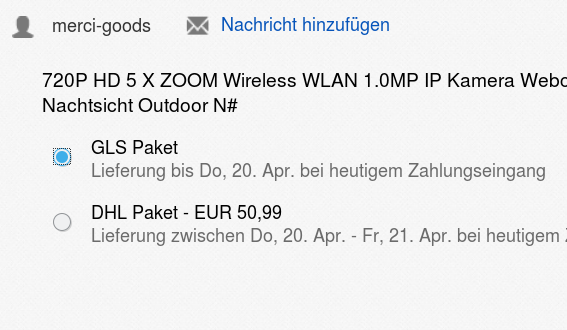 Mit DHL 50 € mehr