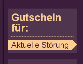 Gutschein für eine Störung