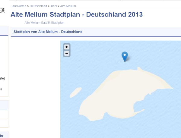 Ein Stadtplan der Insel Mellum