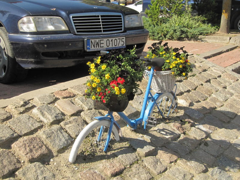 Fahrrad als Blumenständer