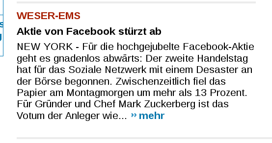 Facebook ist wichtig für Weser-Ems