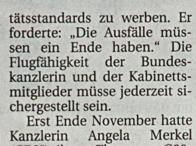 Angela soll fliegen können