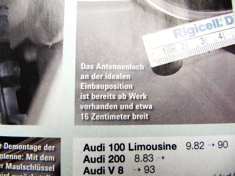 16cm-Loch für eine Autoantenne