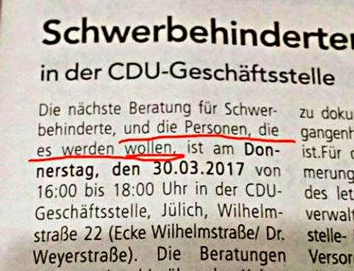 Wer möchte schwer behindert werden?