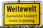 Ortsschild Weitewelt