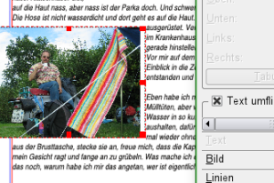 Text umfließt Rahmen