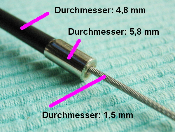 Durchmeeser Seele-Hülle