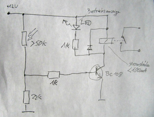 Schaltplan des Lichtschalters