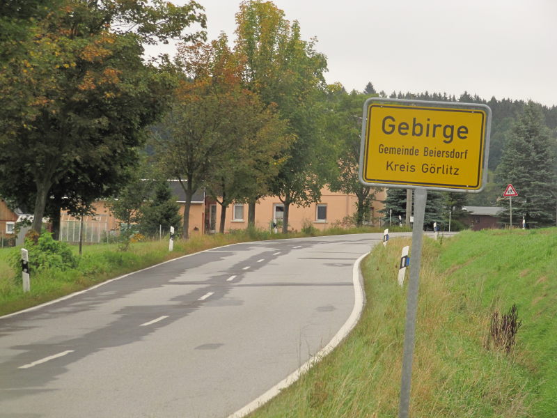 Ortsschild Gebirge