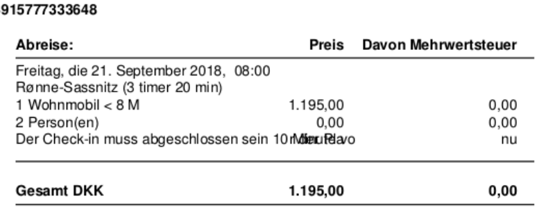 Rückreiseticket