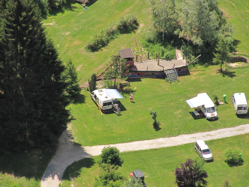 Unser Stellplatz auf dem Campingplatz Trin Moulin