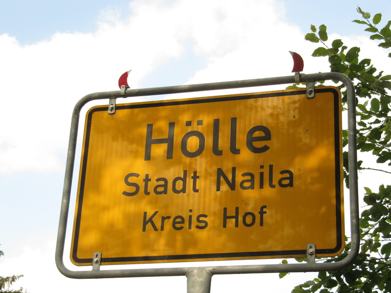 Hölle Ortsschild