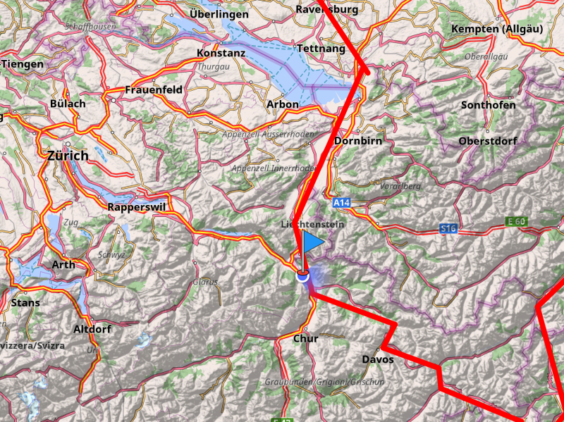 Bad Ragaz auf der Karte