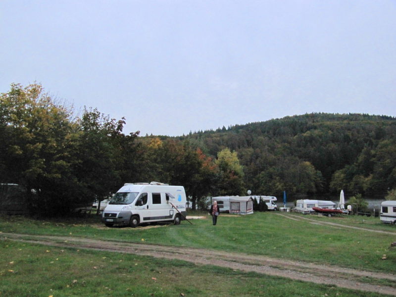 Unser Stellplatz in Cholin an der Moldau