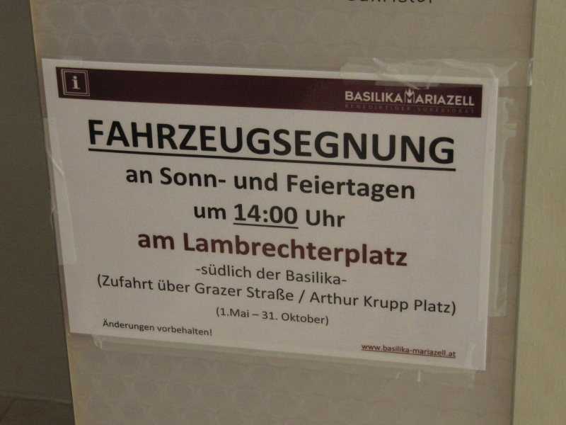 Fahrzeugsegnungsangebot