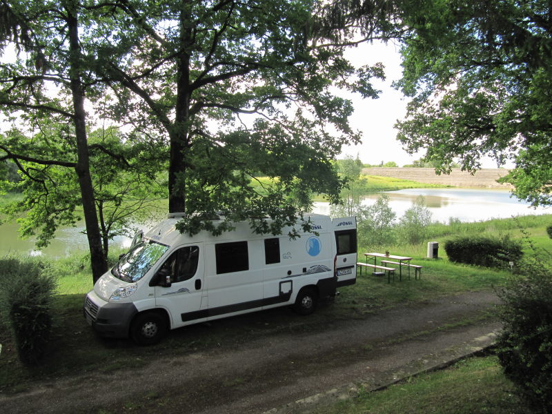 Unser Stellplatz am Stausee