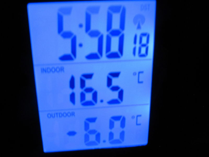 Thermometer zeigt 6 Grad minus