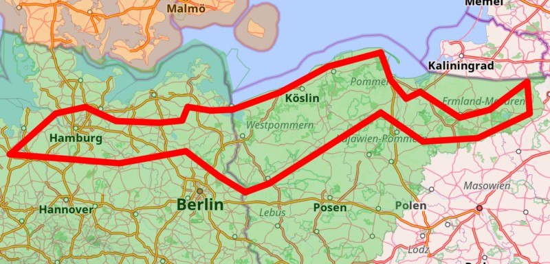 Reiseplan auf Openstreetmap