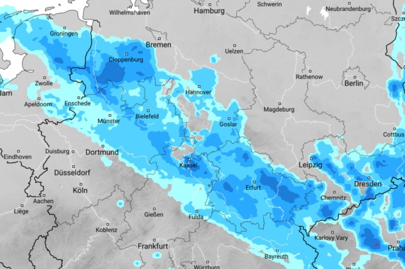 Das Regenradar zeigt Regen