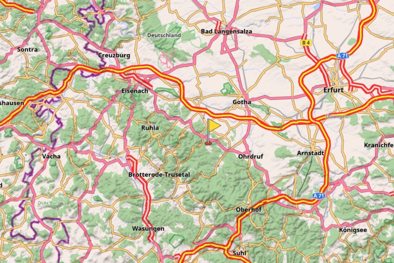 Rennsteig-Caravaning auf der Karte