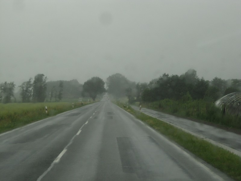 Bild von der Fahrt im Regen