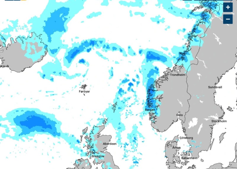 Regenradar nächste Zeit für Sundal