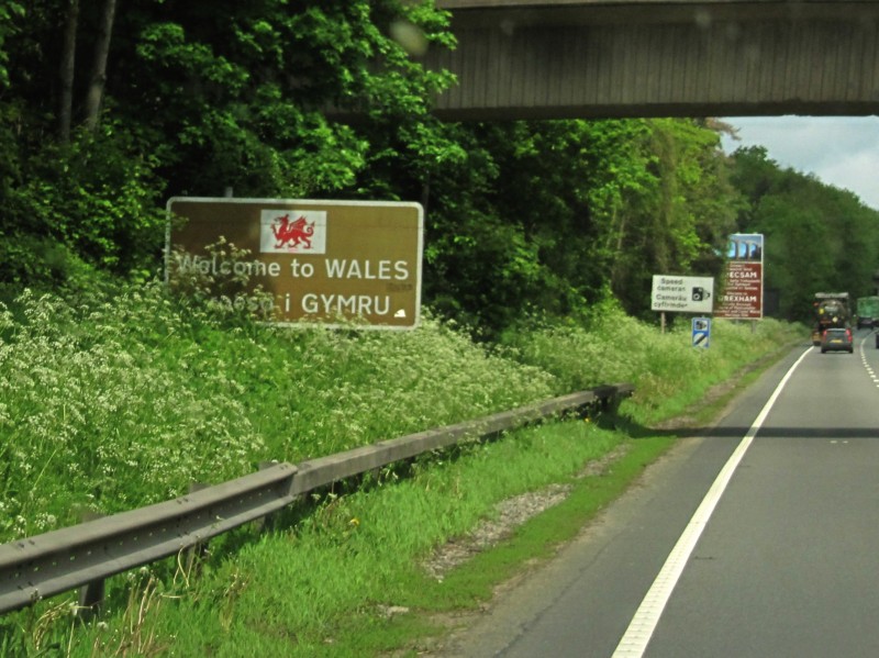 Grenzschild Wales