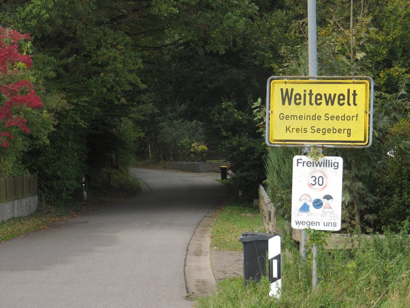 Ortsschild Weitewelt