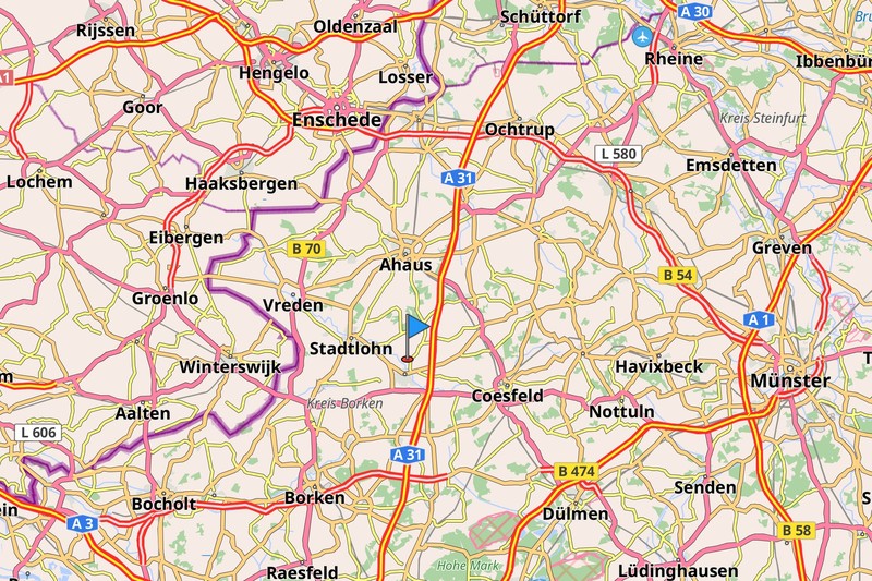 Karte vom westlichen Münsterland