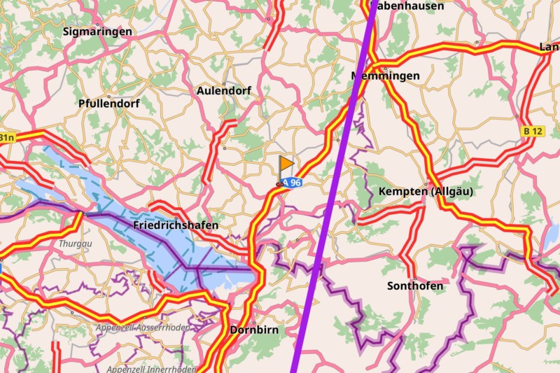 Karte nordost Bodensee